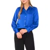 Halogenr Halogen(r) Charmeuse Button-up Shirt In Blue