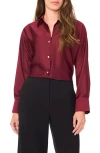 Halogenr Halogen(r) Charmeuse Button-up Shirt In Burgundy