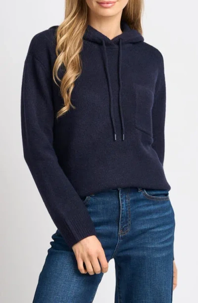 Halogenr Halogen(r) Chest Pocket Hoodie In Blue