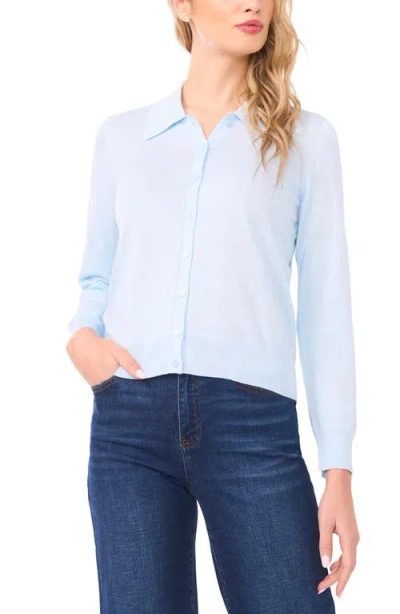 Halogenr Halogen(r) Collared Cotton Blend Cardigan In Blue