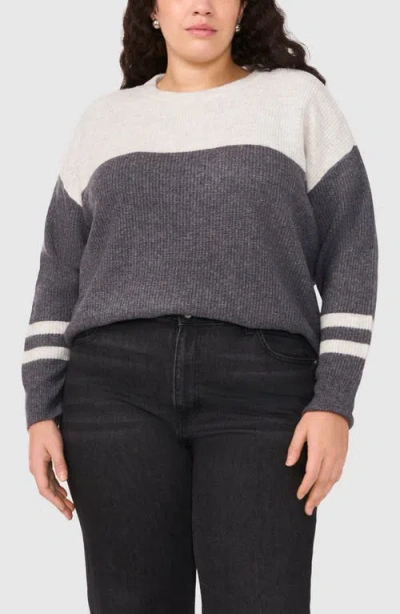 Halogenr Halogen(r) Colorblock Crewneck Sweater In Medium Heather Grey