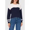 Halogenr Halogen(r) Colorblock Stripe Sleeve Sweater In Classic Navy