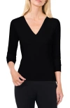 Halogenr Halogen(r) Compression V-neck Top In Rich Black