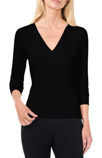 Halogenr Halogen(r) Compression V-neck Top In Rich Black