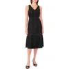 Halogenr Halogen(r) Contrast Topstitch Sleeveless Dress In Rich Black