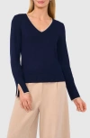 Halogenr Halogen(r) Contrast Trim Sweater In Classic Blue