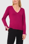 Halogenr Halogen(r) Contrast Trim Sweater In Raspberry