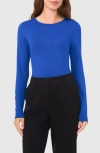 Halogenr Halogen(r) Crewneck Long Sleeve T-shirt In Twilight Blue