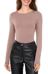 Halogenr Halogen(r) Crewneck Long Sleeve T-shirt In Warm Ash Brown