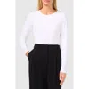 Halogenr Halogen(r) Crewneck Rib Top In Bright White