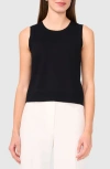 Halogenr Halogen(r) Crewneck Sweater Tank In Rich Black