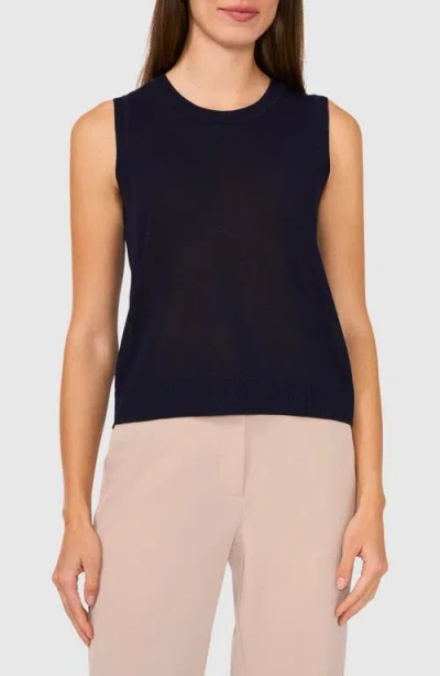 Halogenr Halogen(r) Crewneck Sweater Tank In Classic Navy