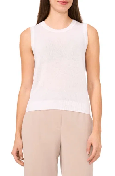 Halogenr Halogen(r) Crewneck Sweater Tank In Sheer Bright White
