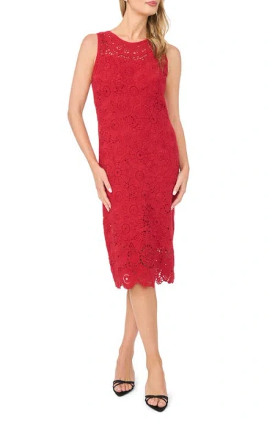 Halogenr Halogen(r) Crochet Sheath Dress In Red