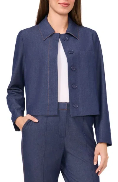 Halogenr Halogen(r) Crop Clean Placket Jacket In Classic Navy