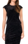 Halogenr Halogen(r) Crushed Velvet Cap Sleeve Top In Black