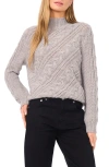 Halogenr Halogen(r) Diagonal Cable Mock Neck Sweater In Gray