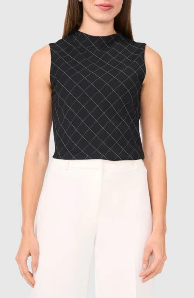 Halogenr Halogen(r) Diamond Print Funnel Neck Ponte Shell In Rich Black