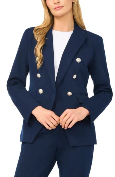 Halogenr Halogen(r) Double Breasted Blazer In Blue