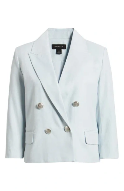 Halogenr Halogen(r) Double Breasted Crop Blazer In Blue