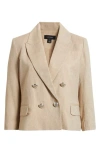 Halogenr Halogen(r) Double Breasted Crop Blazer In Gray