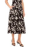 Halogenr Halogen(r) Embroidered Pull-on A-line Midi Skirt In Black
