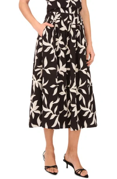 Halogenr Halogen(r) Embroidered Pull-on A-line Midi Skirt In Black