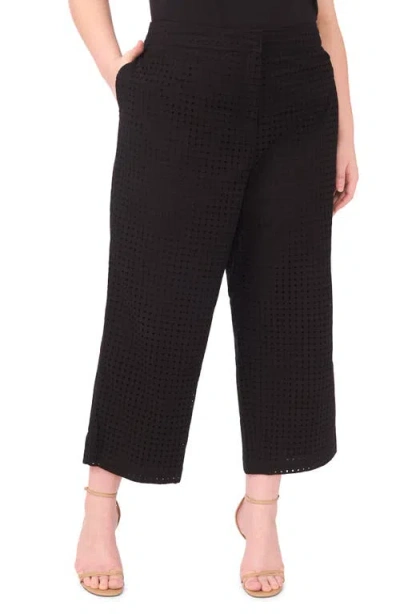Halogenr Halogen(r) Eyelet Crop Straight Leg Pants In Black