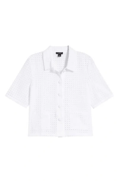Halogenr Halogen(r) Eyelet Embroidery Woven Shirt In Multi