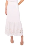 Halogenr Halogen(r) Eyelet Ruffle Midi Skirt In Bright White