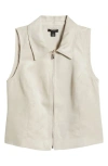 Halogenr Halogen(r) Faux Suede Zip Front Vest In Flax Taupe