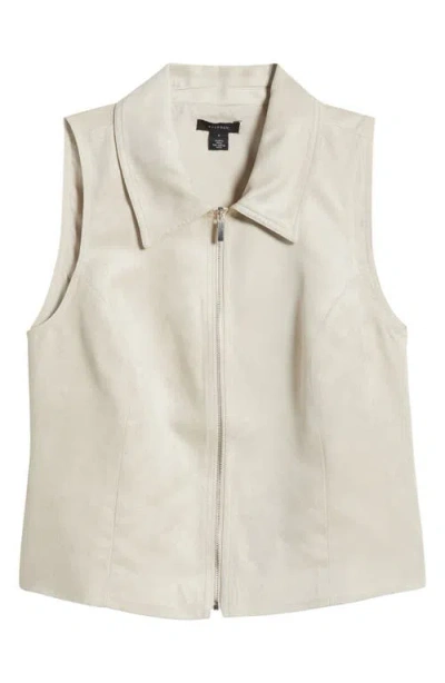 Halogenr Halogen(r) Faux Suede Zip Front Vest In Flax Taupe