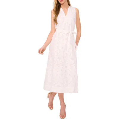 Halogenr Halogen(r) Floral Burnout Tie Waist Maxi Dress In New Ivory