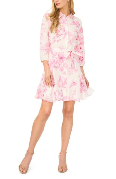 Halogenr Halogen(r) Floral Button-up Shirtdress In Multi