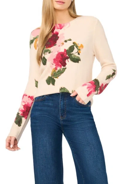 Halogenr Halogen(r) Floral Crewneck Sweater In Pink Tint