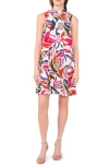 Halogenr Halogen(r) Floral Panel Linen Blend Dress In New Ivory