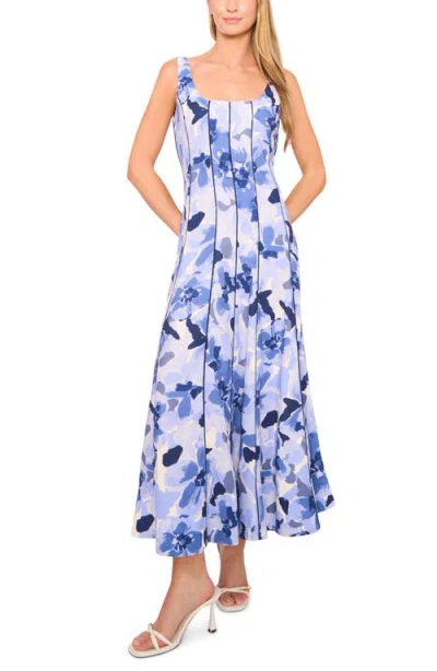 Halogenr Halogen(r) Floral Pipe Detail Maxi Dress In Blue