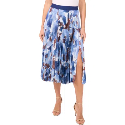 Halogenr Halogen(r) Floral Pleated Skirt In Blue Fog