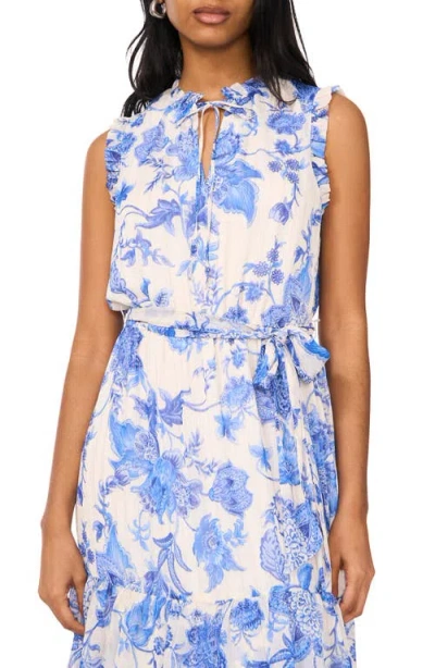 Halogenr Halogen(r) Floral Print Sleeveless Tiered Maxi Dress In Cream