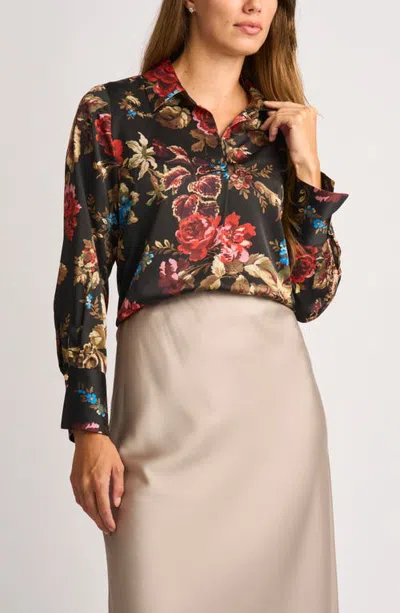 Halogenr Halogen(r) Floral Split Neck Top In Multi