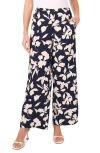 Halogenr Halogen(r) Floral Wide Leg Pants In Classic Navy