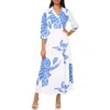 Halogenr Halogen(r) Floral Wrap Front Maxi Dress In Federal Blue