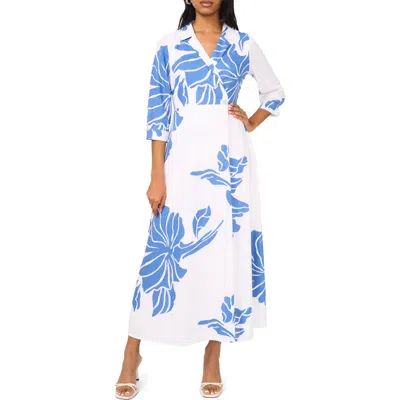 Halogenr Halogen(r) Floral Wrap Front Maxi Dress In Federal Blue