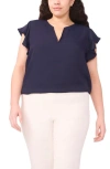 Halogenr Halogen(r) Flutter Sleeve Top In Blue