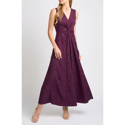 Halogenr Halogen(r) Front Knot Jacquard Maxi Dress In Winter Bloom