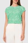Halogenr Halogen(r) Geo Print Cap Sleeve Shell In Vivid Green