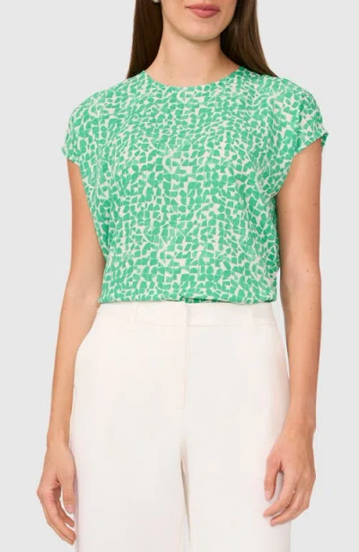 Halogenr Halogen(r) Geo Print Cap Sleeve Shell In Vivid Green