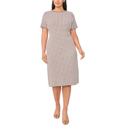 Halogenr Halogen(r) Gingham Boat Neck Midi Dress