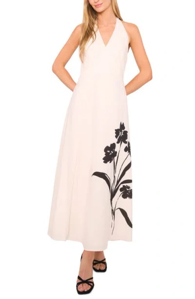 Halogenr Halogen(r) Halter Neck Linen Blend Maxi Dress In White