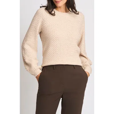 Halogenr Halogen(r) Honeycomb Stitch Puff Sleeve Sweater In Neutral